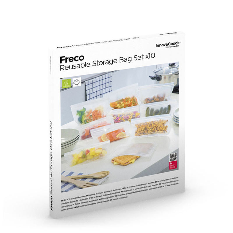 Set de 10 bolsas reutilizables para alimentos INNOVAGOODS Freco