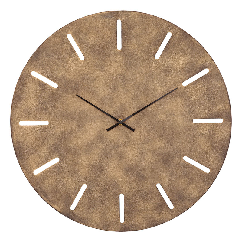 Reloj pared metálico bronce 55 cm
