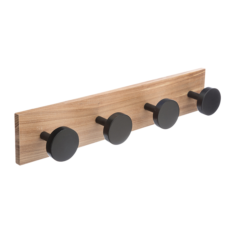 Perchero de pared mod. Wood 4 pomos