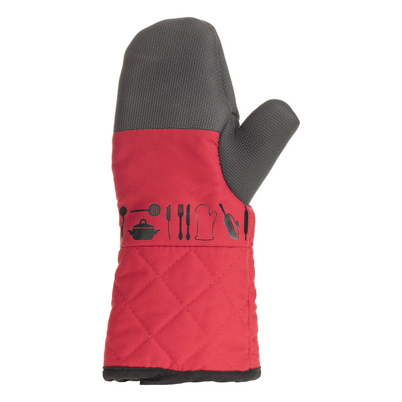 Guante cocina neopreno y tela rojo