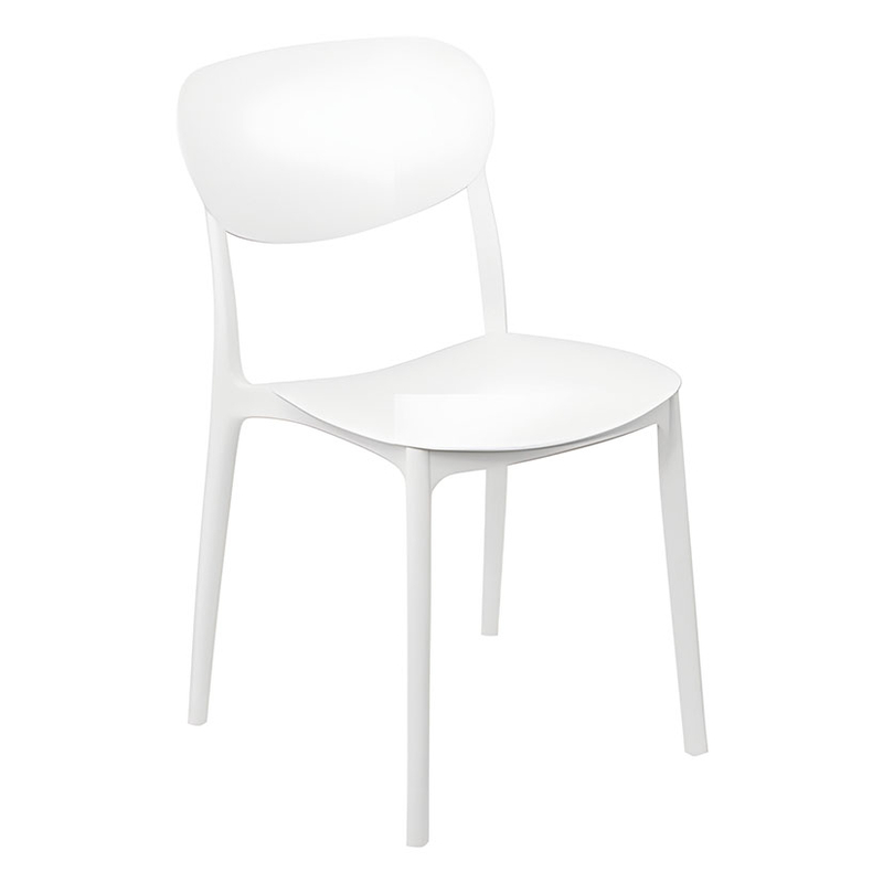 Silla apilable plástico blanca