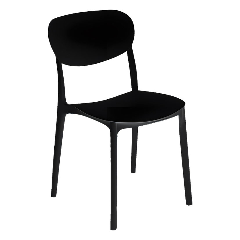 Silla apilable de PVC negro