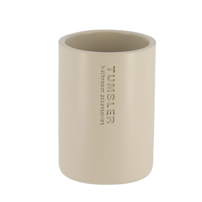 Vaso para cepillo de dientes poli resina Beige