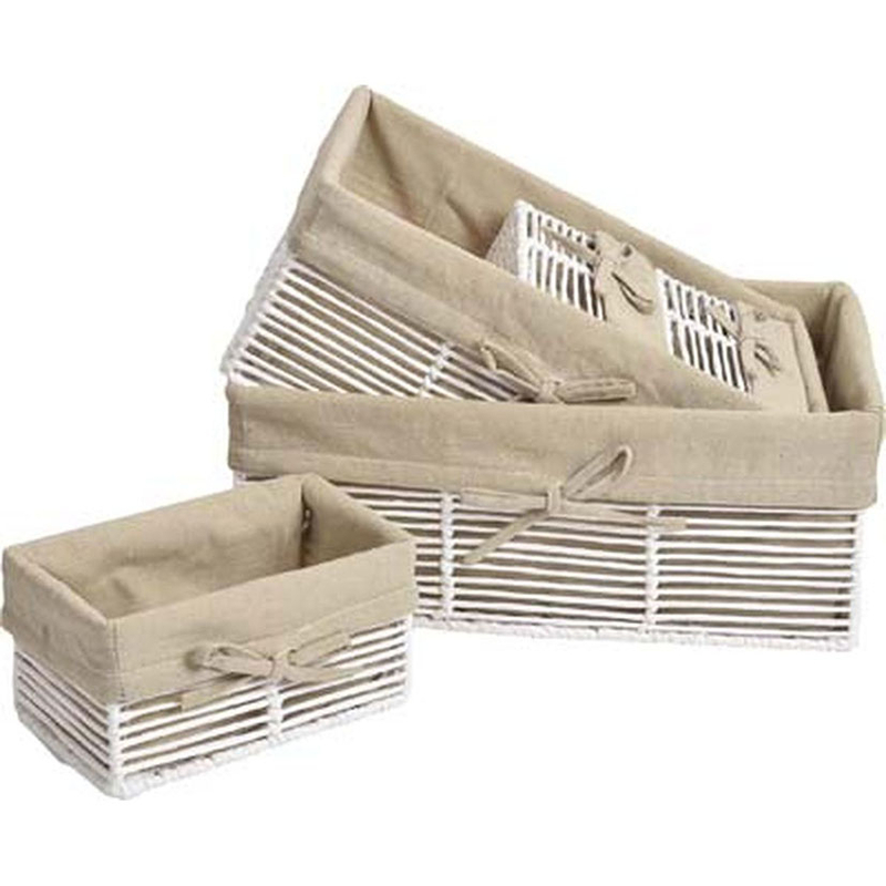 Juego 5 cestas papel blanco, 2 unidades
