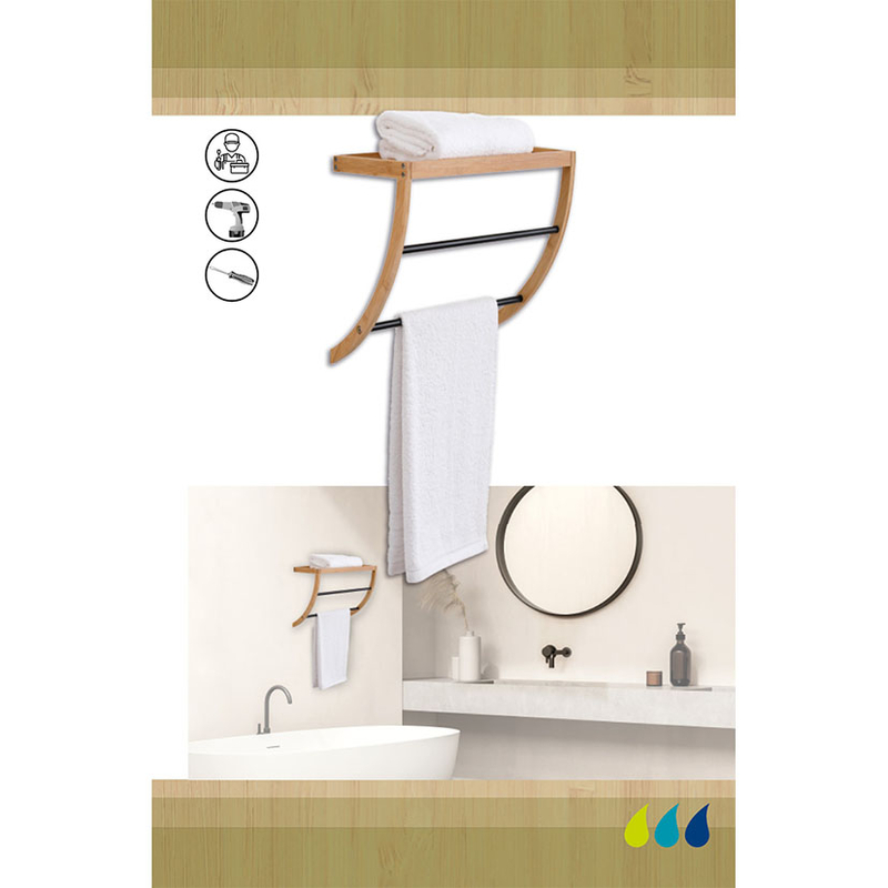 Toallero mural baño TENDANCE Serie Bambú