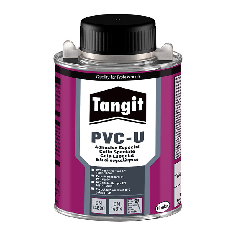 Tangit PVC-U adhesivo especial para conducciones de presión en PVC con pincel aplicador lata de 250 gr