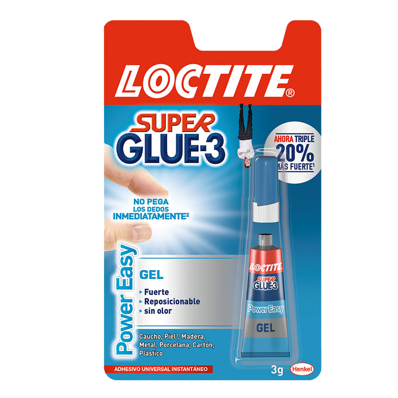 Loctite Super Glue-3 Power Easy Adhesivo instantáneo que no pega a los dedos inmediatamente, 3gr