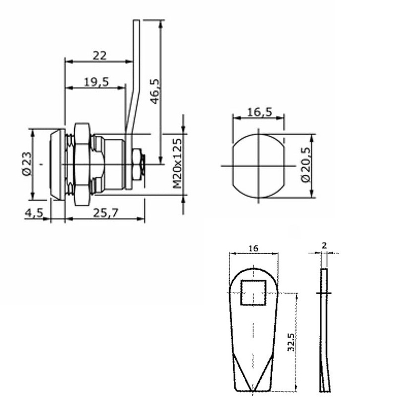 Cerradura buzón EHL. 20 unidades