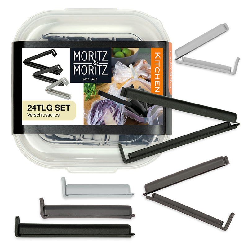 Pinzas cierrabolsas MORITZ & MORITZ, 24 unidades