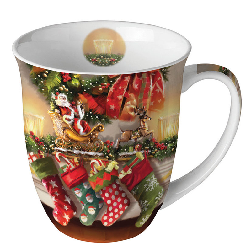 Mug porcelana navideño Serie Hang Stoocking