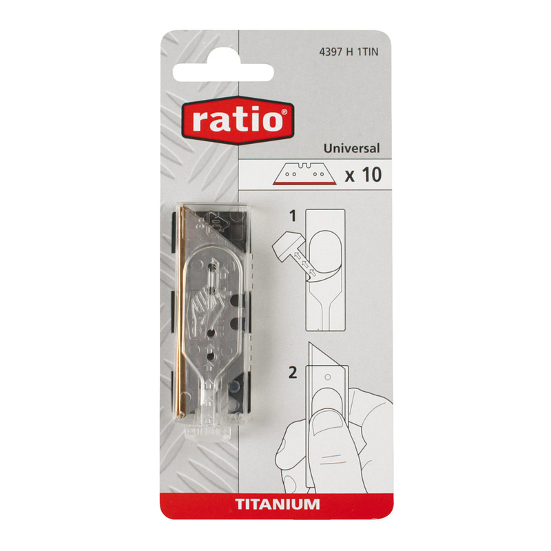 Cuchilla cúter trapezoidal titanio RATIO, 10 unidades