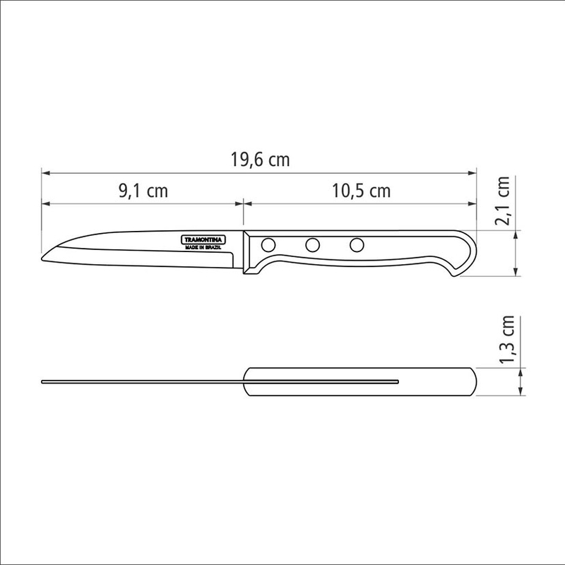 Cuchillo de frutas TRAMONTINA Polywood 9,5 cm