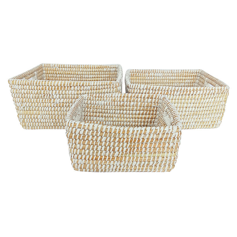 Set 3 cestas fibra natural Macao