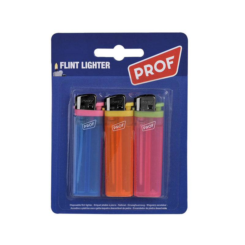 Encendedor mechero POLYFLAME Translucent, 3 unidades