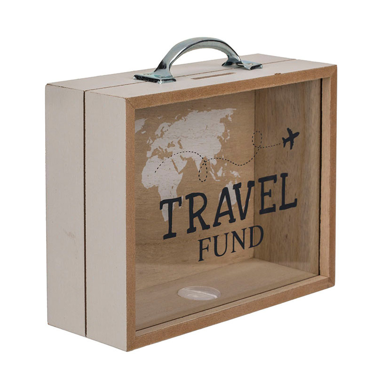 Hucha de madera Travel Fund