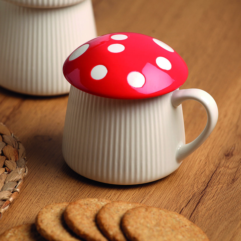 Taza con tapa VERSA seta roja