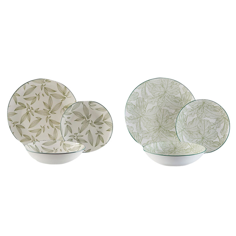Vajilla 18 piezas PENGO Olive-Palm green