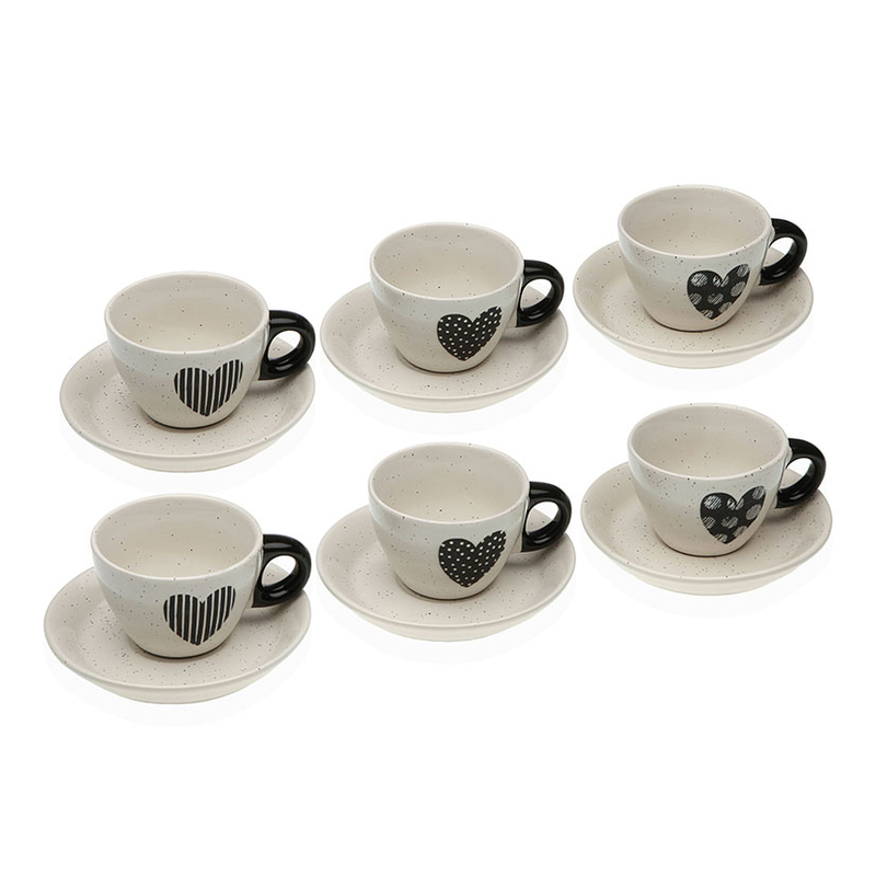 Juego 6 tazas café con plato VERSA Serie Nathalie