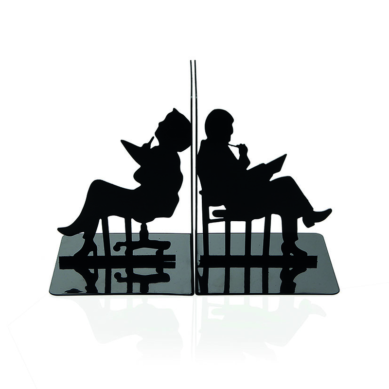 Sujetalibros metálico lectores 10x10xh.14 cm