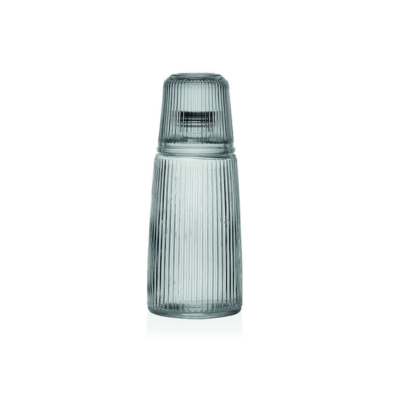 Botella VERSA con vaso cristal