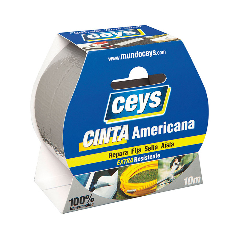 Cinta americana CEYS plata rollo 10mx50mm