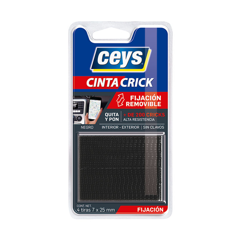 Cinta adhesiva CEYS crick negro 4 tiras