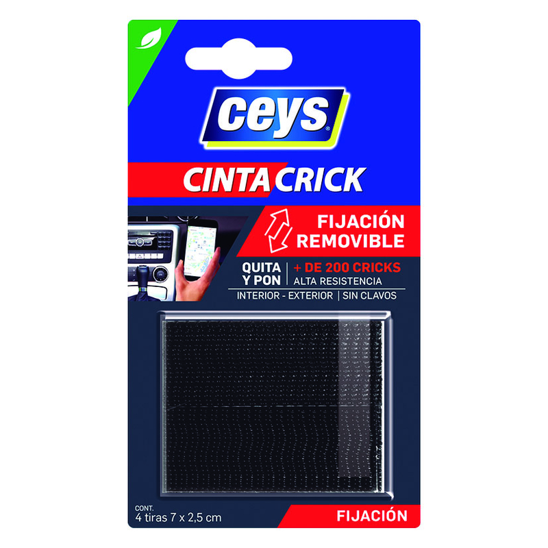 Cinta adhesiva CEYS crick negro 4 tiras