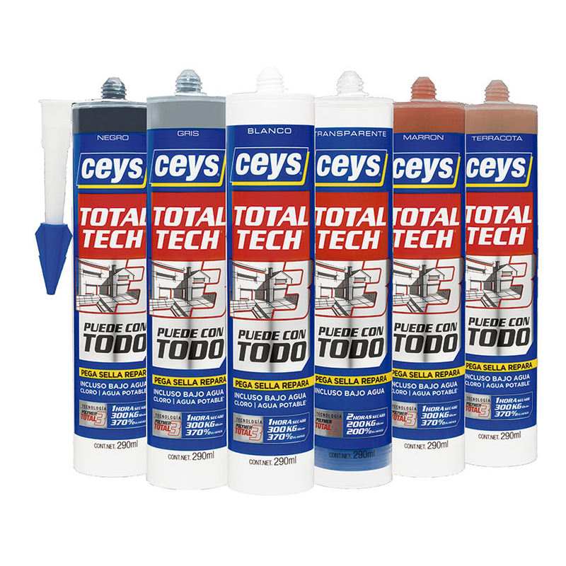 Sellador elástico CEYS TOTAL-TECH gris, 290ml