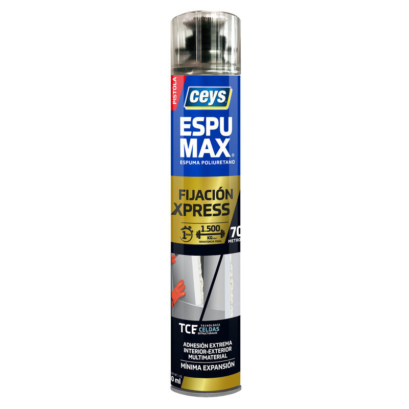 Espuma poliuretano CEYS fijación Xpress pistola, 750 ml