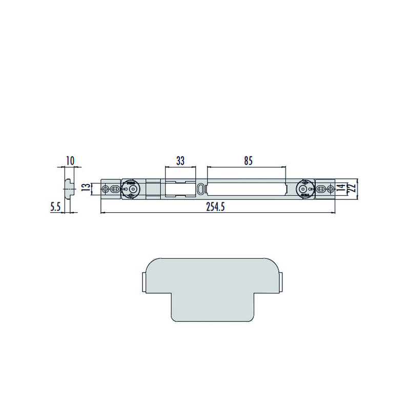 Frontal cerradura CISA Picaporte y Palanca mod. 1064