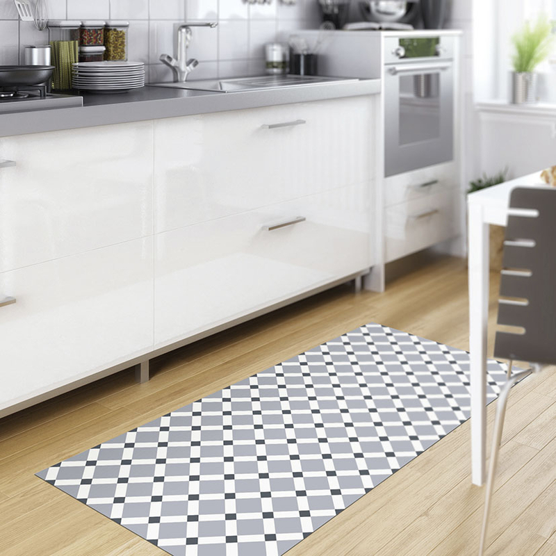 Alfombra vinílica decorativa Croma Gres blanco/gris