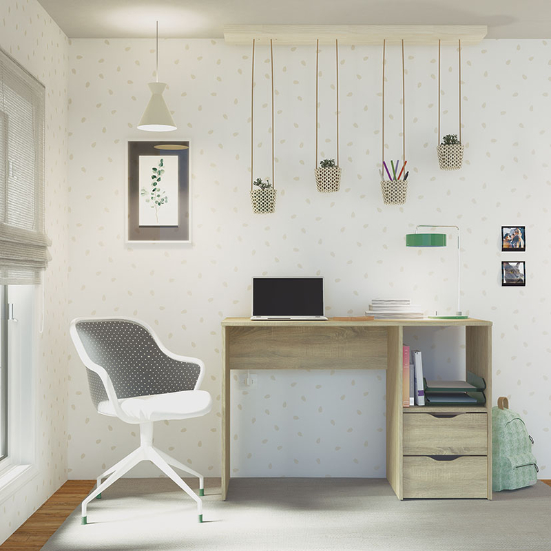 Mesa escritorio 2 cajones EKO 115x50xh.76 cm.