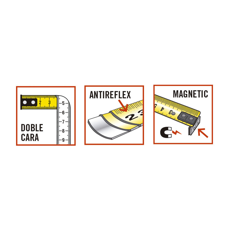 Flexómetro RATIO PROTECT PRO MAGNETIC 3 m x 16 mm