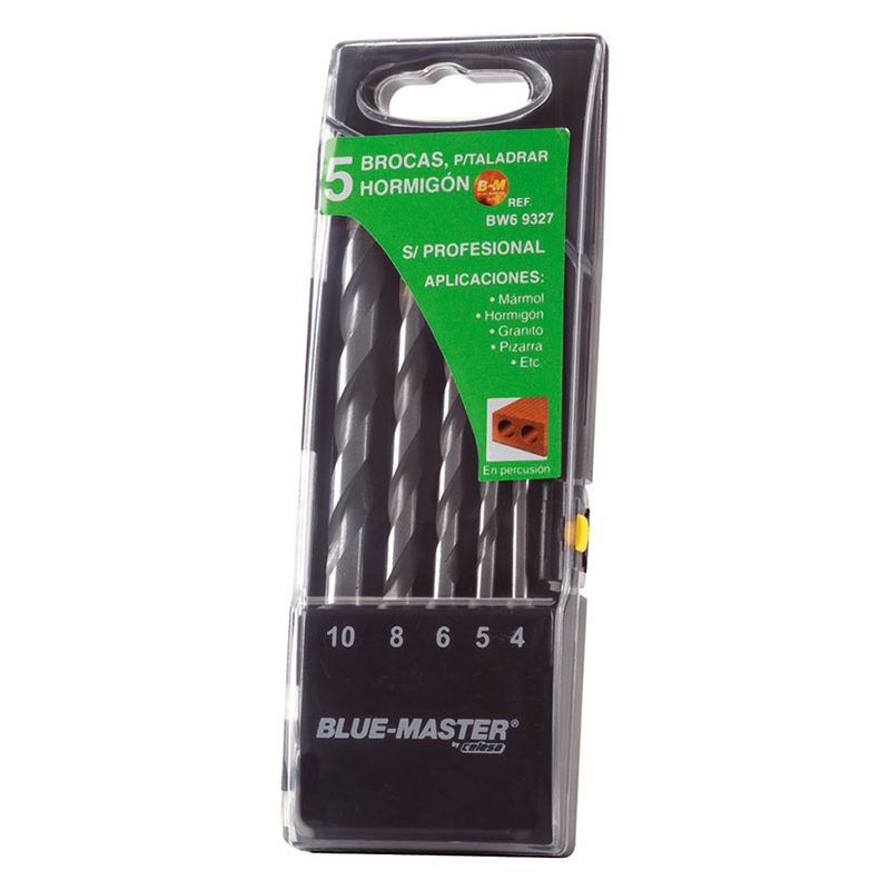 Estuche 5 brocas pared profesional BLUE MASTER BW69327