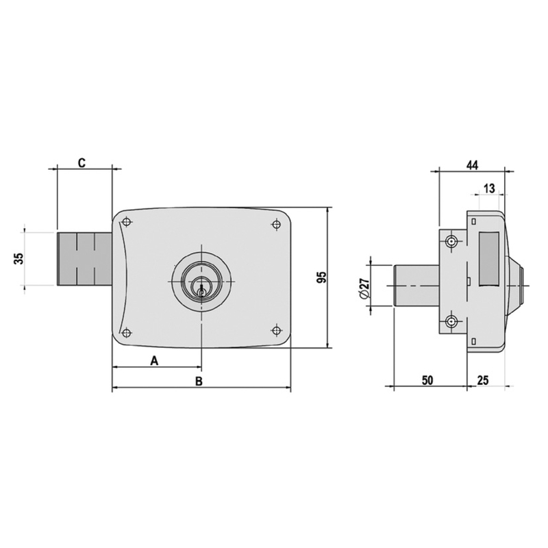 Cerradura sobreponer LINCE mod. 5124A 120 mm