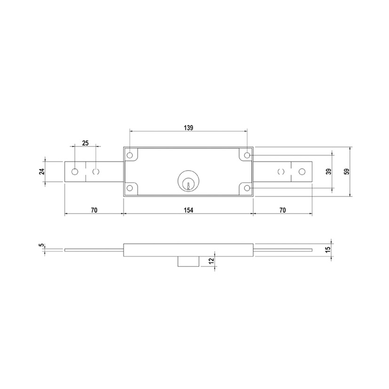 Cerradura puerta enrollable LINCE modelo 5511