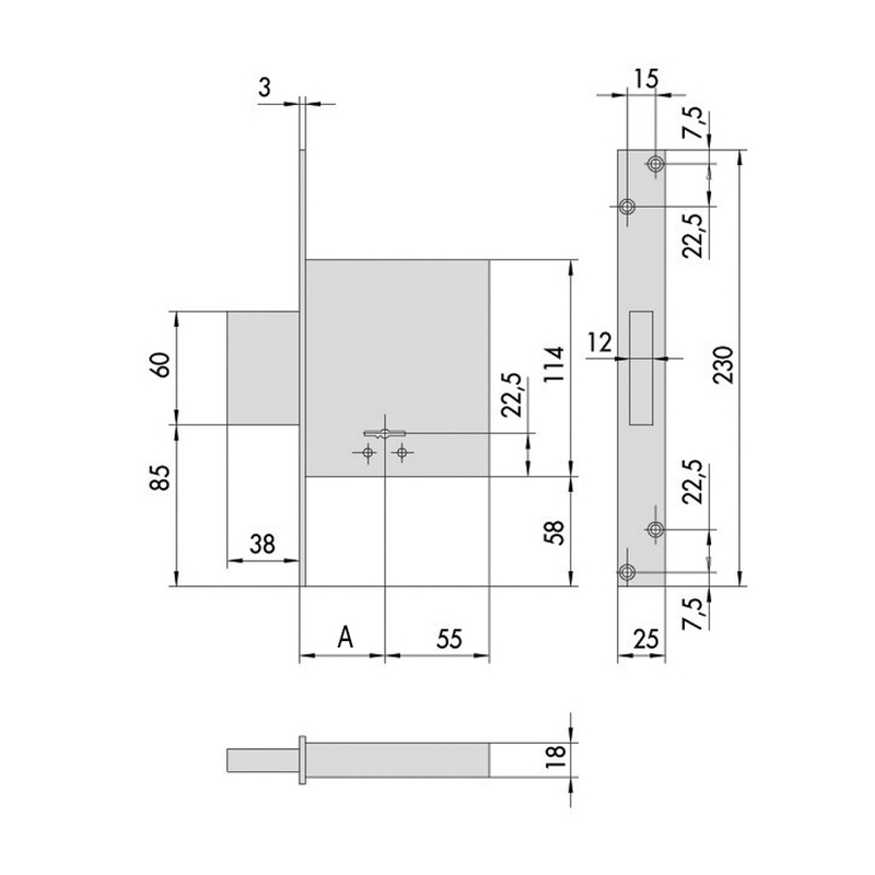 Cerradura embutir de borjas CISA
