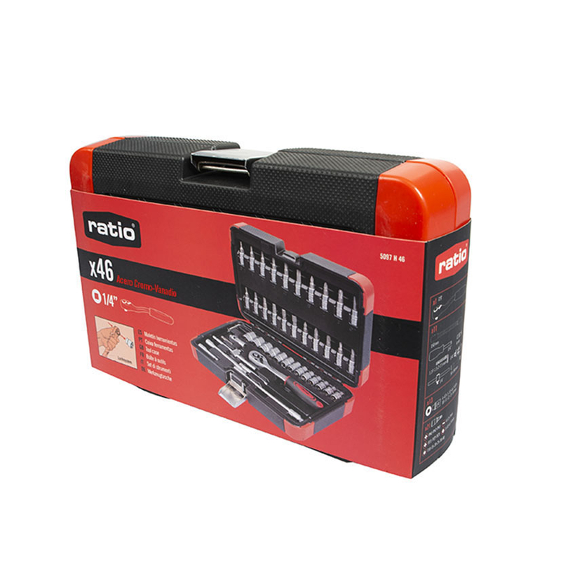 Maletín 46 herramientas  RATIO acero CR-V