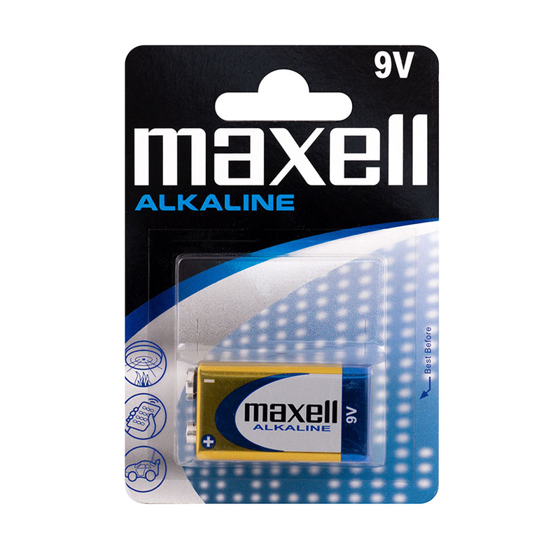 Pila alcalina 9V (LR09) MAXELL 12 unidades