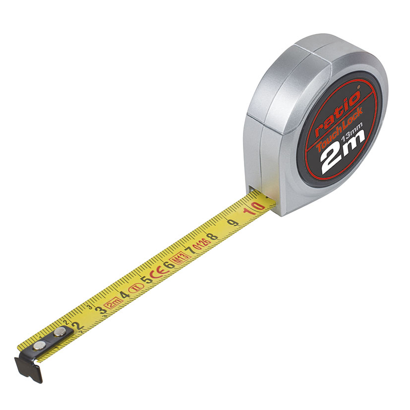 Flexómetro compacto RATIO Touch Lock 2 m x 13 mm