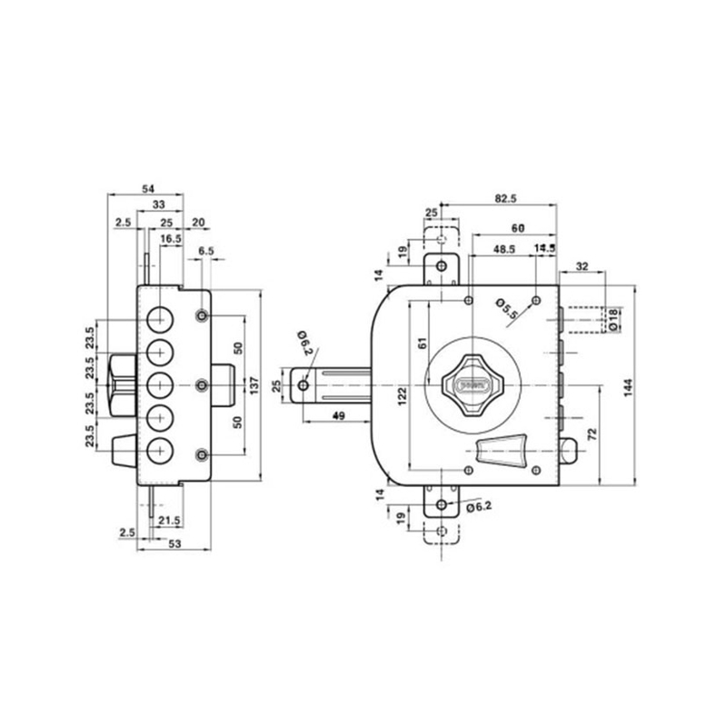 Cerradura de sobreponer POTENT modelo N520