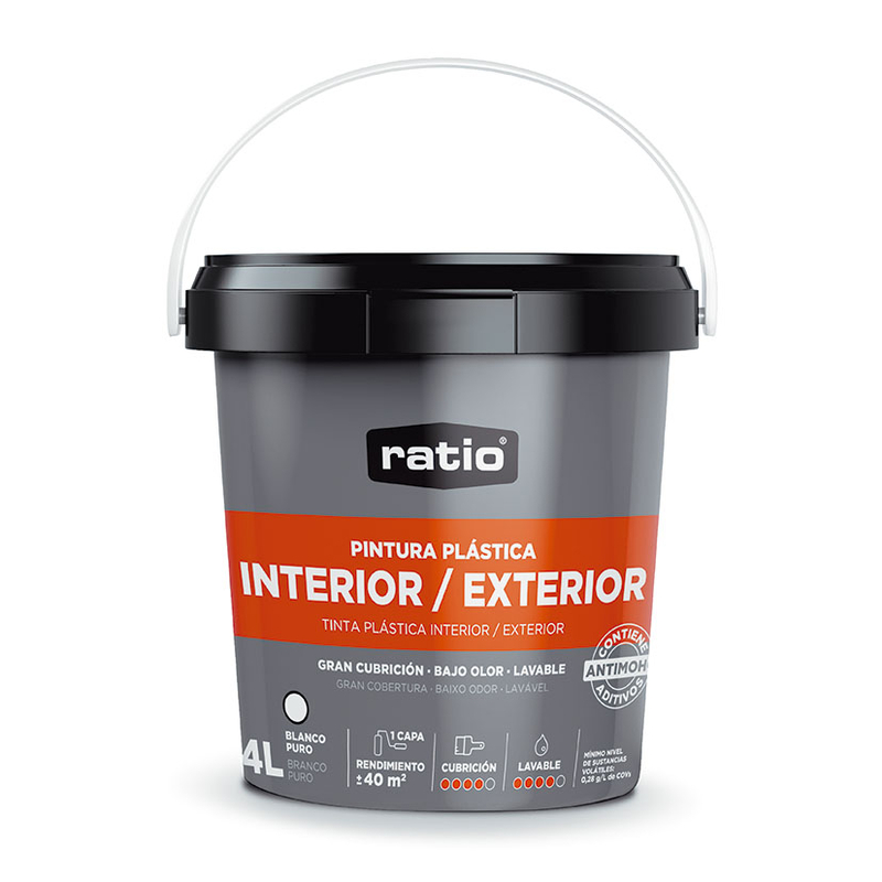 Pintura plástica RATIO interior - exterior blanco mate