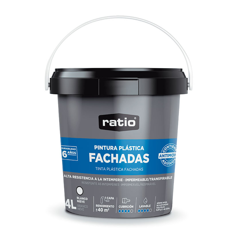 Pintura plástica RATIO exterior blanco mate