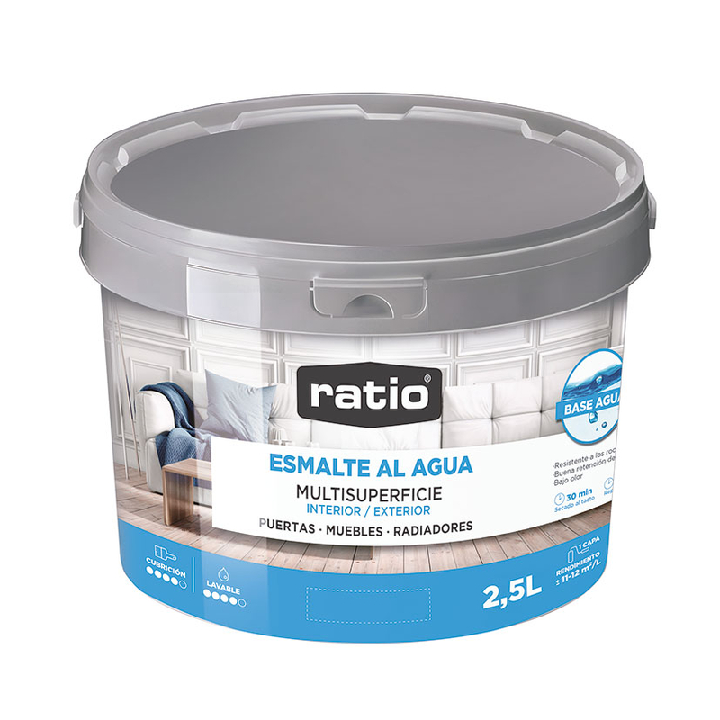 Esmalte acrílico brillante RATIO multisuperficie 2,5l