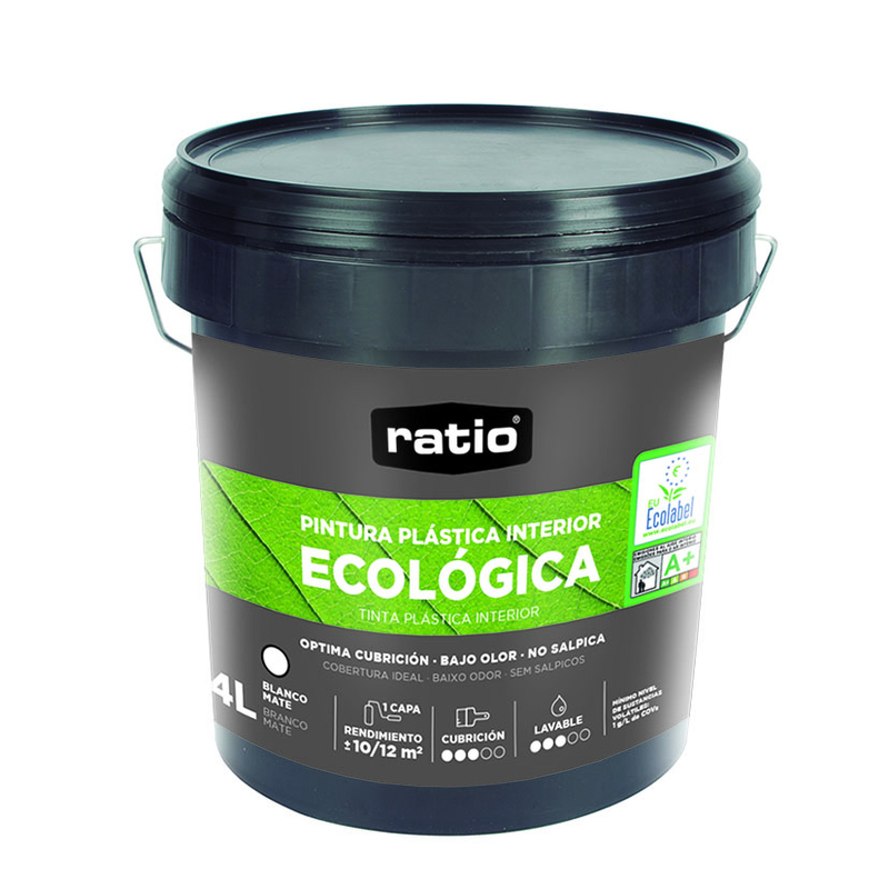 Pintura plástica ecológica RATIO interior blanco mate