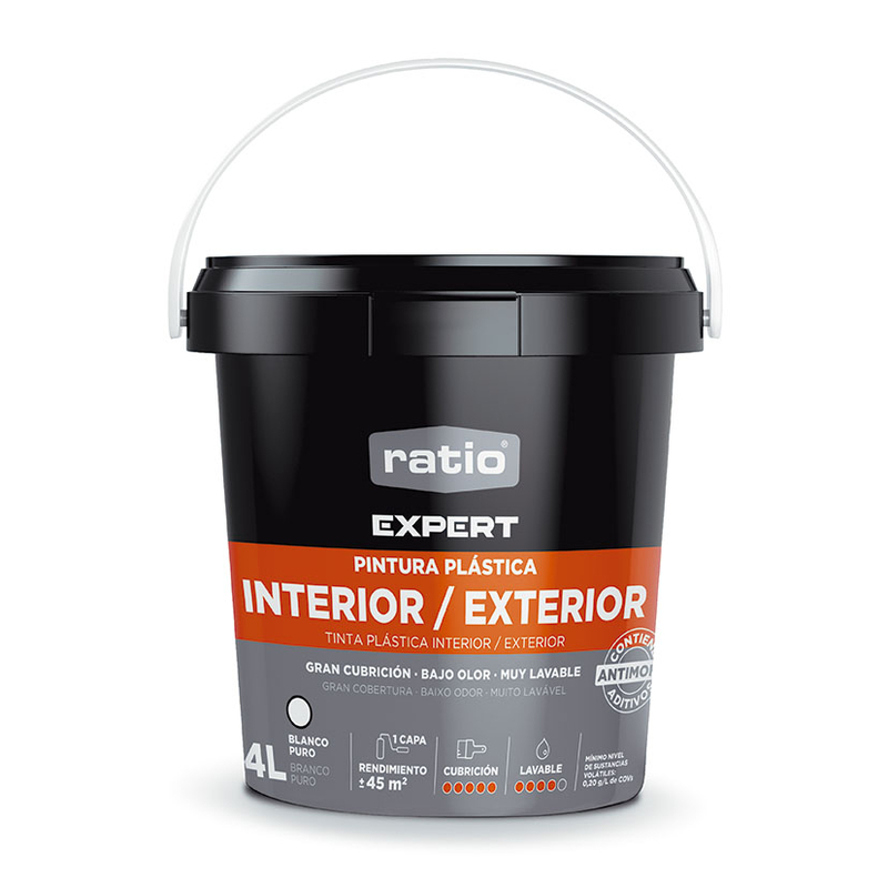 Pintura plástica RATIO interior - exterior Expert blanco mate