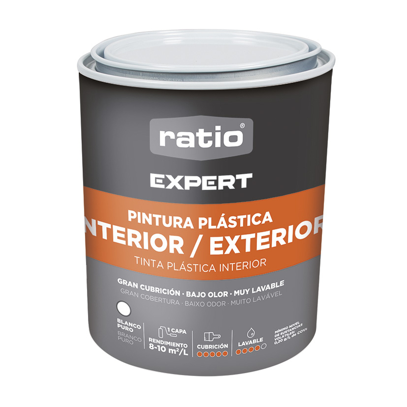 Pintura plástica RATIO interior - exterior Expert blanco mate