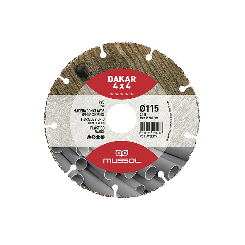 Disco diamante multiusos MUSSOL Dakar 115 mm