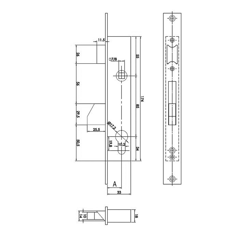 Cerradura embutir carpintería metálica TESA ASSA ABLOY modelo 2216