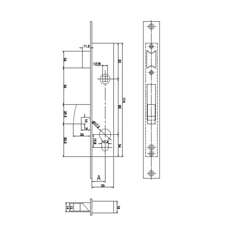 Cerradura embutir carpintería metálica TESA ASSA ABLOY modelo 2246